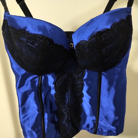 Cacique Satin & Lace Bustier / Corset & Garter Skirt Set Sz 18/20 - Picture 11 of 16